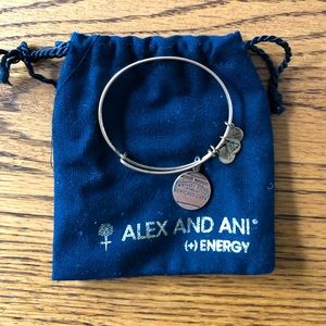 Alex and Ani - gold colored Wrigley Field/Chicago Cubs bangle with dust bag